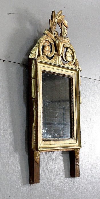  Petit Miroir en Bois Doré, style Louis XVI - Début XXe 