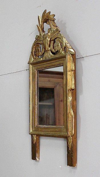  Petit Miroir en Bois Doré, style Louis XVI - Début XXe 