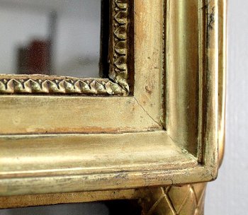  Petit Miroir en Bois Doré, style Louis XVI - Début XXe 