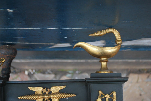 Pair Of 19th Century Black And Gold Bronze Andirons