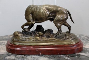  Bronzo di un cane Braque, di P.J Mêne - Metà del XIX secolo