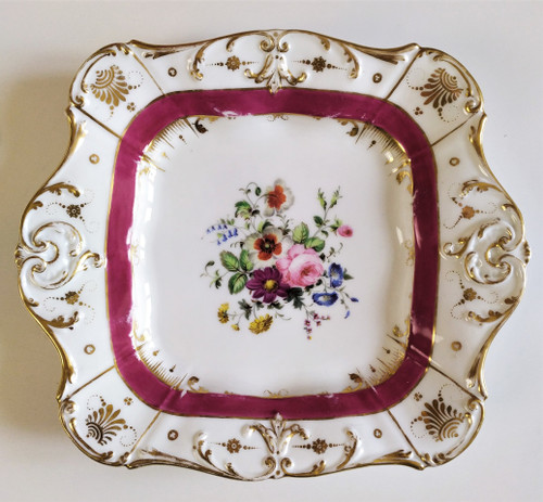 Paris Porcelain Pair Of Hand Painted Dishes 19th C