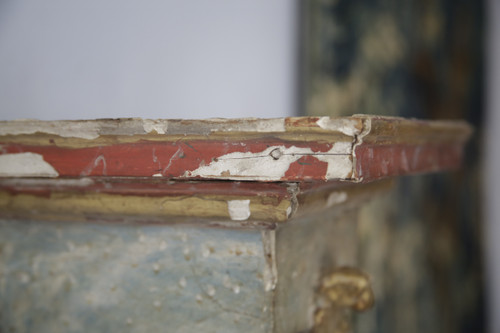 Console d'applique italienne en bois sculpté, doré et patine à l'imitation du marbre, XVIIIe