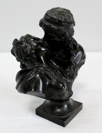  Bronze "the Kiss Given" after J-A. Houdon - 2nd half of the 19th century