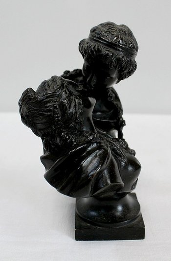  Bronze "the Kiss Given" after J-A. Houdon - 2nd half of the 19th century