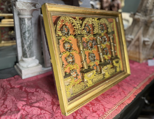 Paperolles Reliquaries with Arches And Columns - 19th century