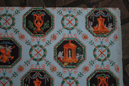 Louis XVI period Gouaché wallpaper, Reveillon factory