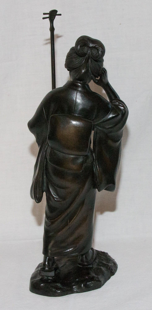 Geisha Bronze Sculpture Japan Meiji period