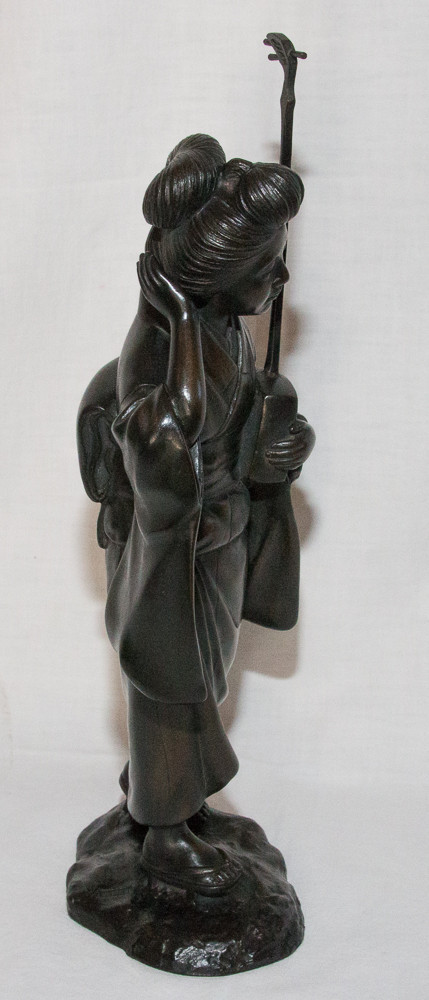 Geisha Bronze Sculpture Japan Meiji period