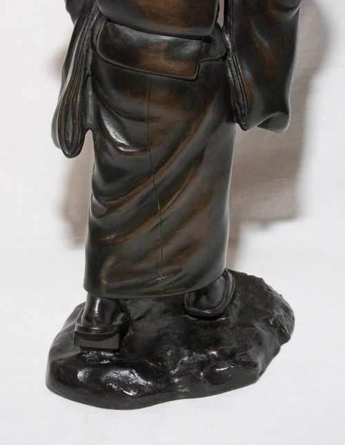 Geisha Bronze Sculpture Japan Meiji period