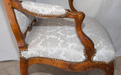 Fauteuil à Dossier Plat Estampillé époque Louis XV