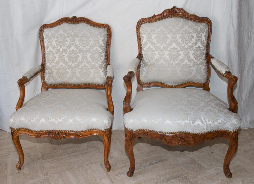 Flat-back armchair Stamped Louis XV period