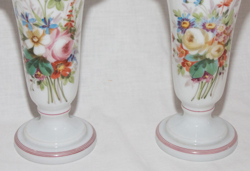 Pair Of Baccarat Louis Philippe Opaline Vases