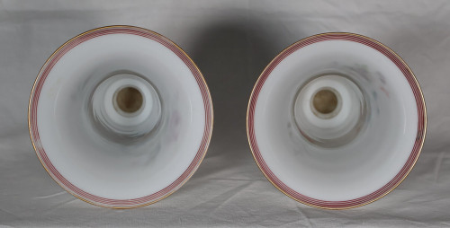 Pair Of Baccarat Louis Philippe Opaline Vases