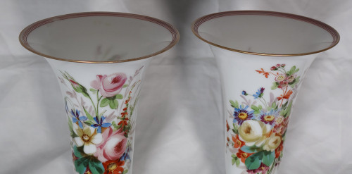 Pair Of Baccarat Louis Philippe Opaline Vases