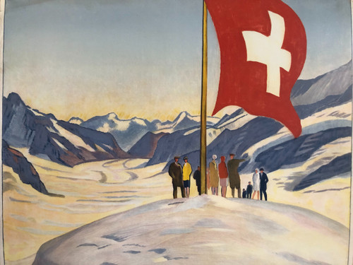 Original poster Jungfrau-Railway, Jungfraujoch, Bernese Oberland by Emil CARDINAUX circa 1930