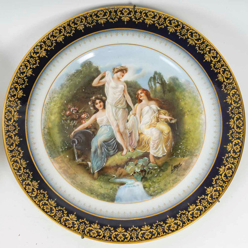 A pair of Limoge porcelain plates, early 20th century