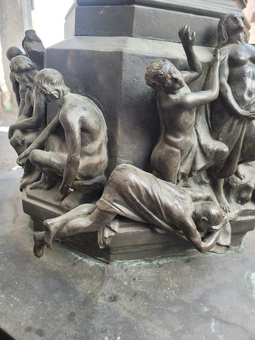 Monument à Dante, Réduction En Bronze, C Zocchi (d'après), Fin XIXème /début XXème Siècle