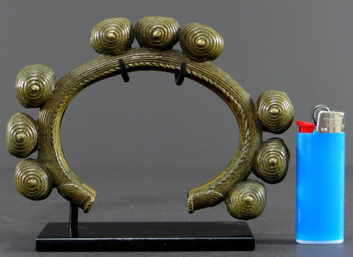 Ivory Coast, Dan People, Early 20th Century, Bronze Musical Bracelet With Nine Bells.