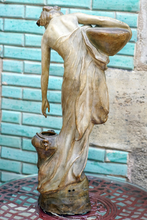 E. TELL for Friedrich GOLDSCHEIDER, Art Nouveau, "The water carrier", terracotta