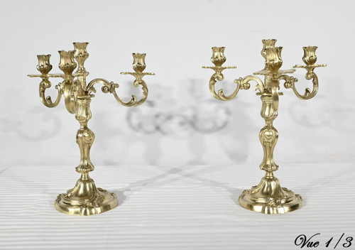 Garniture de Cheminée en Bronze Doré, estampillée Japy Frères & Cie – Fin XIXe