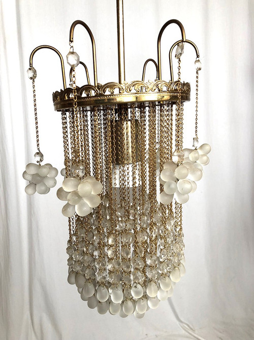 Suspension in Bohemian crystal pendants in the shape of clusters