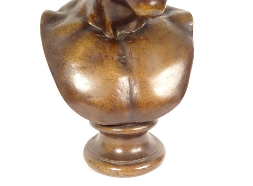 Satiro busto in bronzo scultura Fauna della fonderia di Vienne Chapal Auray del XX secolo