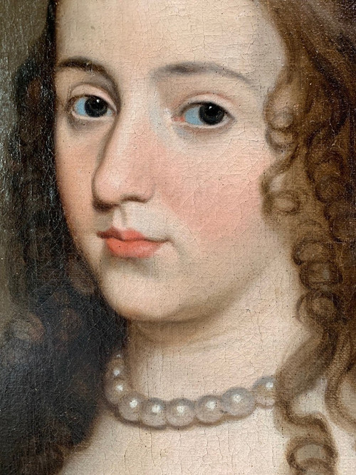 Portrait Jeune Femme XVII ème Siècle Suiveur Van Dyck 1599/1641