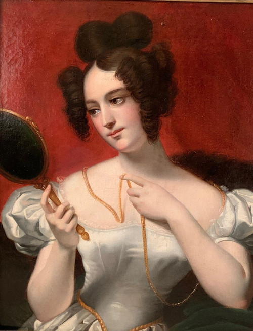 Femme Au Miroir Att. Claude Marie Dubufe (1790/1864)