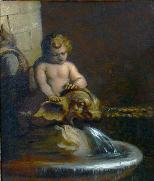 Enfant à La Fontaine XVIIIe