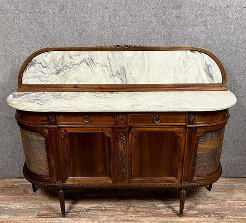 Louis XVI style half-moon sideboard in mahogany, circa 1850