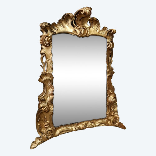 Louis XV period Italian giltwood mirror. Mid 18th century