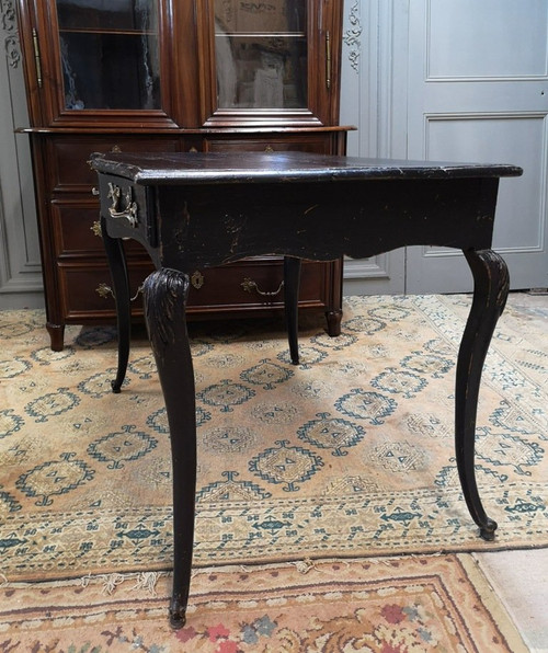 Regency Style Black Lacquered Wood Desk