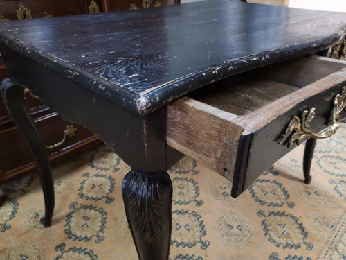 Regency Style Black Lacquered Wood Desk