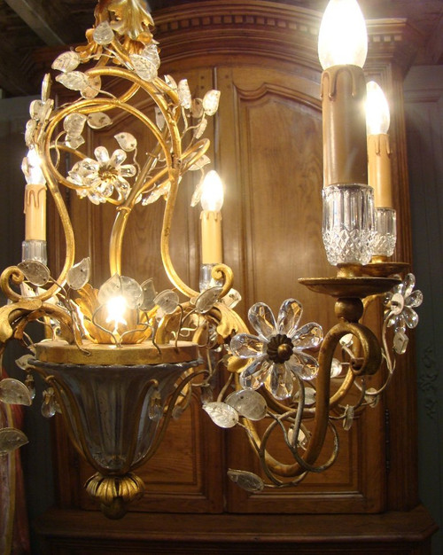 Seven-light chandelier Maison Baguès style