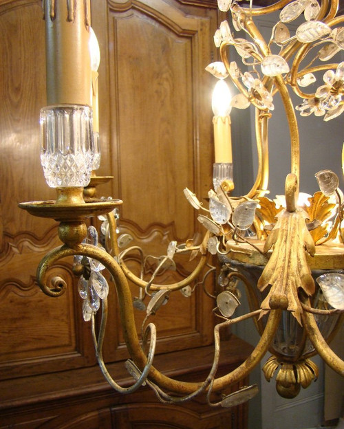 Seven-light chandelier Maison Baguès style