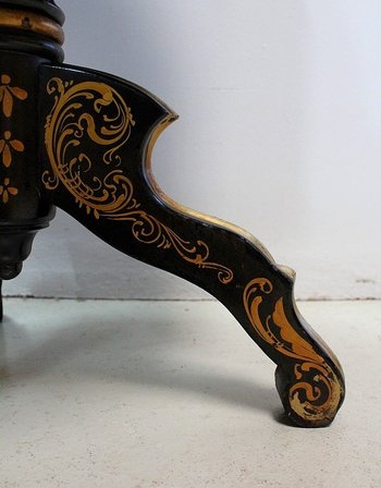  Napoleon III planter in blackened wood and golden decorations - 19th century