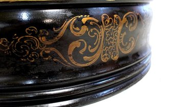  Napoleon III planter in blackened wood and golden decorations - 19th century