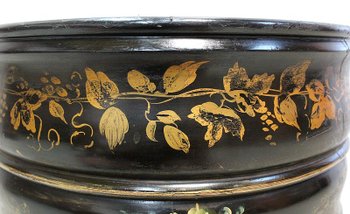  Napoleon III planter in blackened wood and golden decorations - 19th century