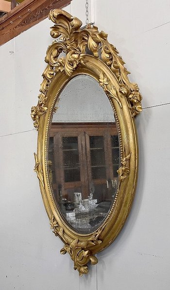  Important Miroir Doré Ovale - Napoléon III 