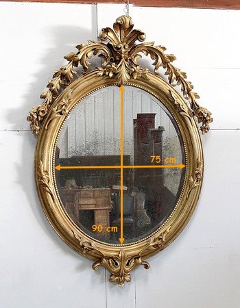  Important Miroir Doré Ovale - Napoléon III 