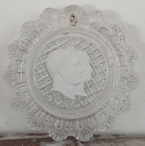 Baccarat - cristallo-ceramica con profili di Napoleone e ML - collezione Brouwet - Impero, 1810 ca.