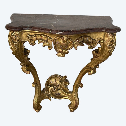 Louis XV Period Golden Wood Console - 18th Century