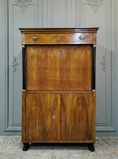 Empire period Biedermeier desk with coat of arms. Early 19th century