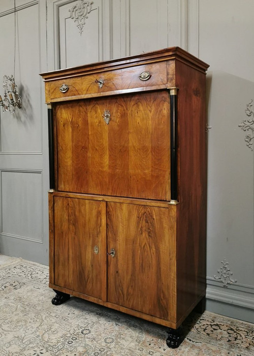 Empire period Biedermeier desk with coat of arms. Early 19th century