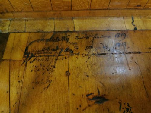 Empire period Biedermeier desk with coat of arms. Early 19th century