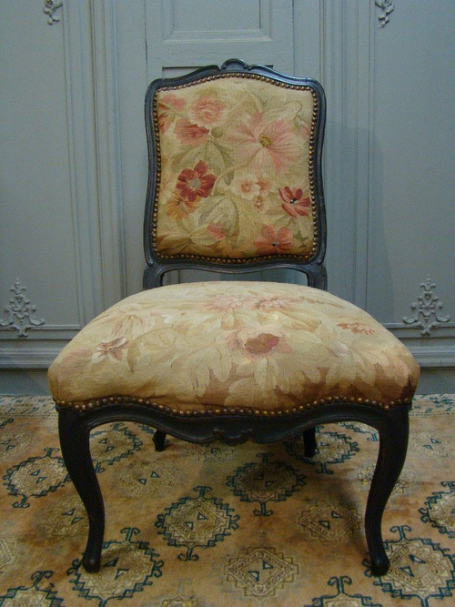 Pair of Louis XV period chairs with Queen's backs.