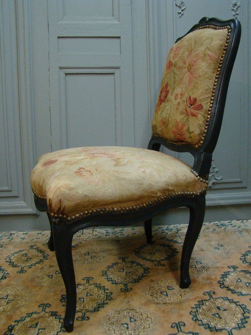 Pair of Louis XV period chairs with Queen's backs.