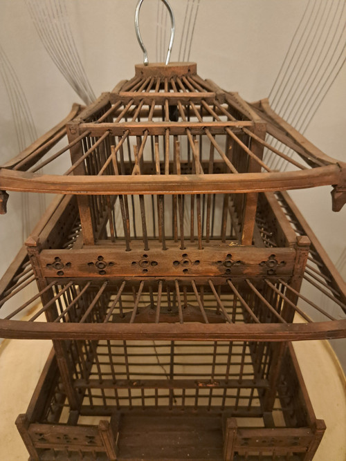 Cage Style Pagode Chinoise  Bois Exotique  