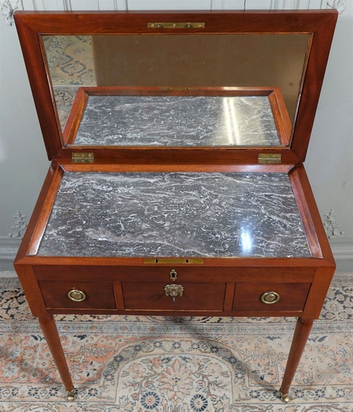 Louis XVI Period Men's Dressing Table In Mahogany